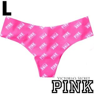 NWOT Victoria’s Secret PINK Seamless Stretch Neon Logo Thong LARGE